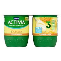 Activia 0% cremoso sabor mango DANONE, pack 4x120 g