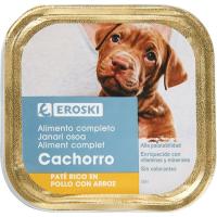 Paté de pollo para cachorro EROSKI, lata 150 g