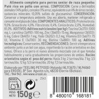 Paté de pollo para perro senior raza pequeña EROSKI, lata 150 g