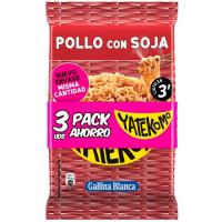 Fideos orientales de pollo-soja YATEKOMO, bag pack 3x79 g