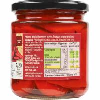 Pimiento de piquillo entero EROSKI, frasco 260 g