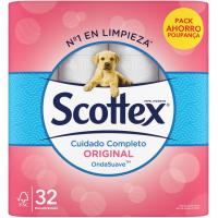 Papel higiénico original SCOTTEX, paquete 32 rollos