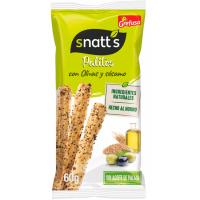 Palitos de cereales con olivas-sésamo, SNATT`S, bolsa 60 g