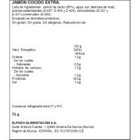 Jamón cocido bajo grasa-reducido en sal ELPOZO, bandeja 65 g
