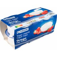 Yogur griego con fresa EROSKI, pack 4x125 g