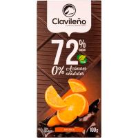 Chocolate negro-naranja sin azúcar 70% CLAVILEÑO, tableta 100 g
