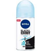 Desodorante invisible For Black&White Fresh NIVEA, roll on 50 ml