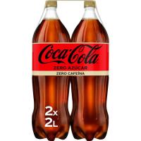 Refresco de cola sin cafeína COCA COLA Zero, pack 2x2 litros