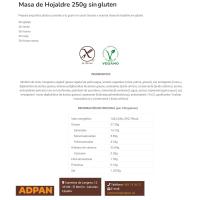 Masa de hojaldre sin gluten ADPAN, paquete 250 g