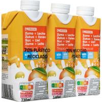 Lactozumo tropical EROSKI, pack 3x330 ml