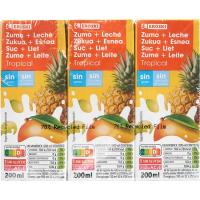 Lactozumo tropical EROSKI, pack 6x200 ml