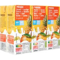 Lactozumo tropical EROSKI, pack 6x200 ml