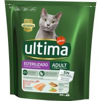 Alimento de salmón gato esterilizado ULTIMA, paquete 800 g