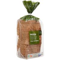 Pan de molde de centeno-semillas EROSKI, paquete 675 g