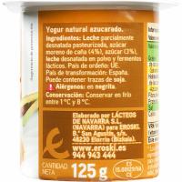 Yogur natural con azúcar de caña EROSKI, pack 4x125 g