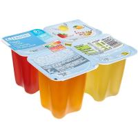 Gelatinas surtidas 0% m. g. sin azúcar EROSKI, pack 4x100 g