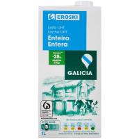 Leche entera de Galicia EROSKI, brik 1 litro