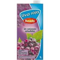 Zumo de uva roja sin azúcar añadido READY, brik 1 litro