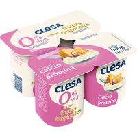 Yogur desnatado tropical CLESA, pack 4x115 g