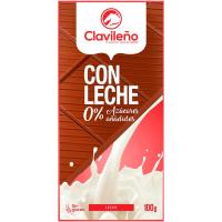 Chocolate con leche sin azúcar CLAVILEÑO, tableta 125 g