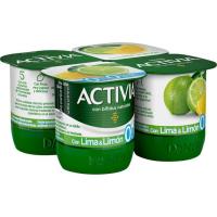 Activia sabor lima-limón 0% DANONE, pack 4x120 g
