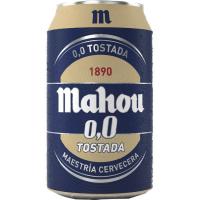 Cerveza 0,0 tostada MAHOU, lata 33 cl