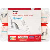 Yogur natural EROSKI basic, pack 12x125 g