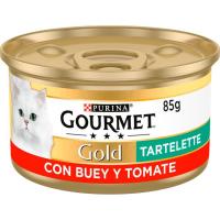 Tartallete de buey&tomate para gato GOURMET Gold, lata 85 g