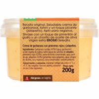 Hummus de pimiento rojo-jalapeño EROSKI, tarrina 200 g