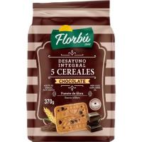 Galletas desayunos 5 cereales choco integral FLORBU, bolsa 400 g