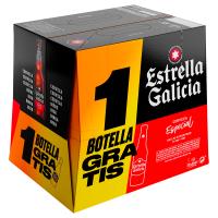 Cerveza especial ESTRELLA GALICIA, pack botellín 11+1x25 cl