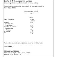 Leche desnatada sin lactosa FEIRACO, brik 1 litro