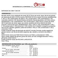 Empanada de lomo-bacón-queso APETECE, 600 g