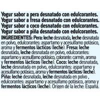 Yog.0,0% sabor fresa-piñ-pera-coco EROSKI basic, pack 8x125g