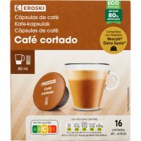 Café cortado compatible Dolce Gusto EROSKI, caja 16 uds