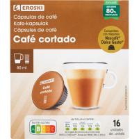 Café cortado compatible Dolce Gusto EROSKI, caja 16 uds