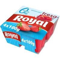 Gelatina de fresa 10 kcal 0% azúcar añadido ROYAL, pack 4x100 g