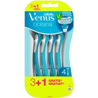 Maquinilla desechable 3 hojas VENUS OCEANA, pack 3+1 uds