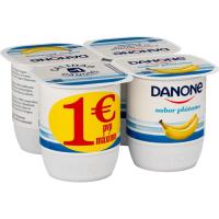 Yogur sabor a plátano DANONE, pack 4x120 g