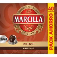Café intenso MARCILLA, caja 40 monodosis
