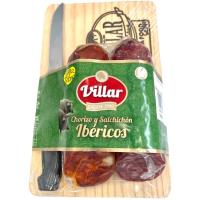 Lote Embutido ibérico VILLAR, pack 2x200 g + Tabla + Cuchillo