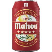 Cerveza Radler MAHOU 5 Estrellas, lata 33 cl