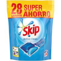 Detergente en cápsulas doble acción SKIP A Clean, bolsa 28 dosis