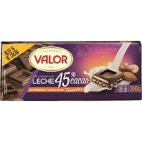 Chocolate con leche 45% almendra-avellana VALOR, tableta 200 g