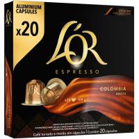 Café colombia L'OR, caja 20 monodosis