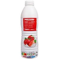 Yogur líquido de fresa EROSKI, botella  1 litro