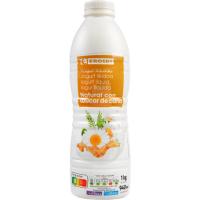 Yogur líquido azúcar de caña EROSKI, botella 1 litro