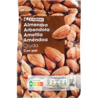 Almendra con piel cruda EROSKI, bolsa 175 g