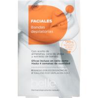 Bandas depilatorias faciales de cera belle, paquete 16 uds