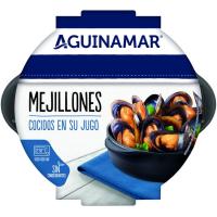 Mejillones cocidos en su jugo AGUINAMAR, bandeja 500 g